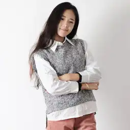 致橡树长袖女马夹衬衣两件套气质修身针织背堆糖,美图壁纸兴趣社区