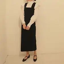 黑带背带裙吊带2020春夏新款女一步裙连衣裙文艺收腰修身显瘦长裙