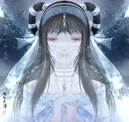 求古风唯美面纱美女图