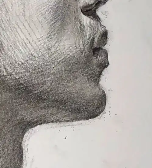 教你处理正侧面男青年素描头像北京上美苑画室