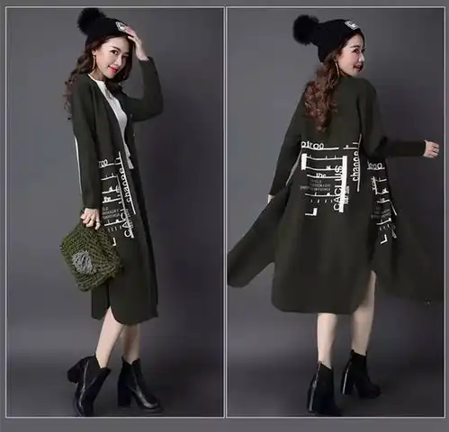 时尚新款秋冬女装毛衣时尚字母印花显瘦针织开衫