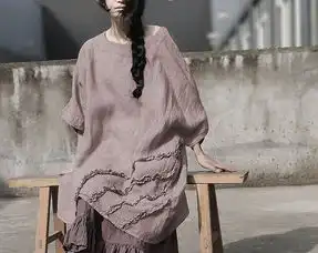 复古文艺棉麻女装设计宽松版艺术气息