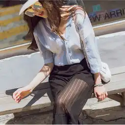 韩版宽松蝙蝠袖休闲v领条纹棉麻衬衫女夏季堆糖,美图壁纸兴趣社区