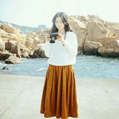 求一张穿着蓝色衣服并且左手还拿着照相机短发女孩的头像或者图片