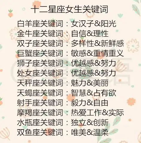 12星座希望拥有什么样的特异功能十二星座女生关键词