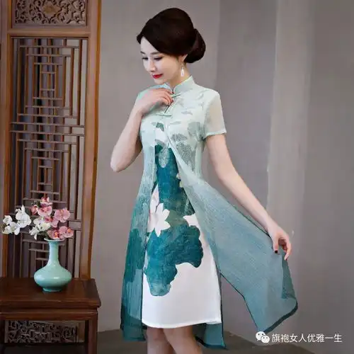 旗袍女子,美丽了一串长长的思念