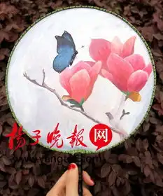 看理工妹纸的文艺手扬大女生手绘团扇很惊艳