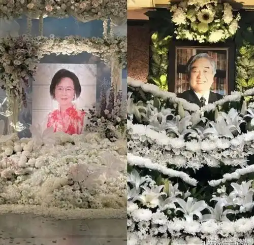琼瑶葬礼现场,儿子手捧骨灰盒,儿媳献花,宾客每人捧一把玫瑰花