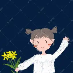 彩色手拿鲜花的女孩元素素材图片免费下载千库网