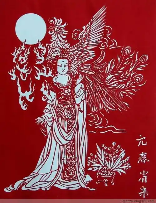 剪纸艺术中的美人