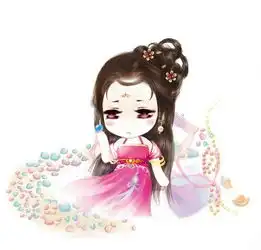 q版,红衣少女,古风