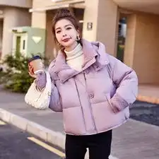 白鸭绒羽绒服女短款2023冬季新款女装时尚气质保暖外套达标90绒