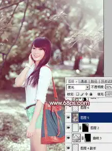 photoshop调出冷色逆光效果的外景女孩