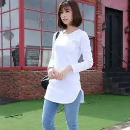 宽松圆领长袖t恤女装春秋打底衫时尚韩版印花字母女体恤