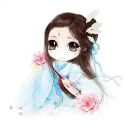 求手绘古装弹琴女子
