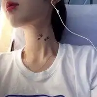 女生社会青年纹身头像背上简单纹身女人头像