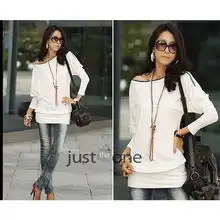 ladieschicoffshoulderzipperbatwingcasualtopssexyminiebay