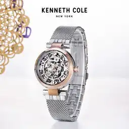 领券100元后1099元kennethcole自动机械手表kc透明机芯女表潮流镂空女士防水钢带dw