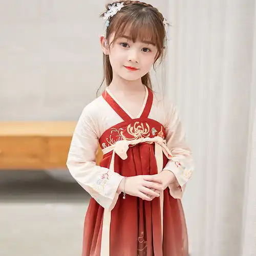原创儿童汉服古装超仙中国风女童春夜宴齐胸襦裙汉元素宝宝汉服裙