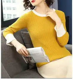 喇叭袖上衣2018新款女毛衣甜美修身针织衫