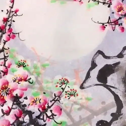 小美女画的这幅梅花如此逼真,真是一位小神童