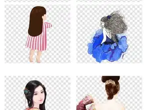 png素材女孩背影少女侧身女人回头手绘图片模板下载129.23mb美女大全人物形象