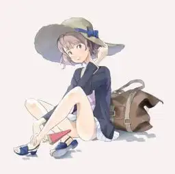 动漫少女吃西瓜冰淇淋的图片,急用