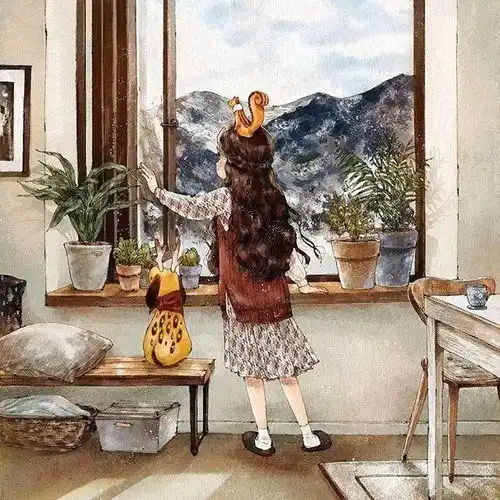 韩国aeppol金永浩,小清新插画森林女孩,像日记一样记录生活