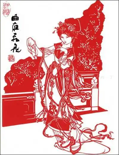 精美中国仕女剪纸