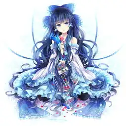 求蓝色卷发,超萌的动漫美少女