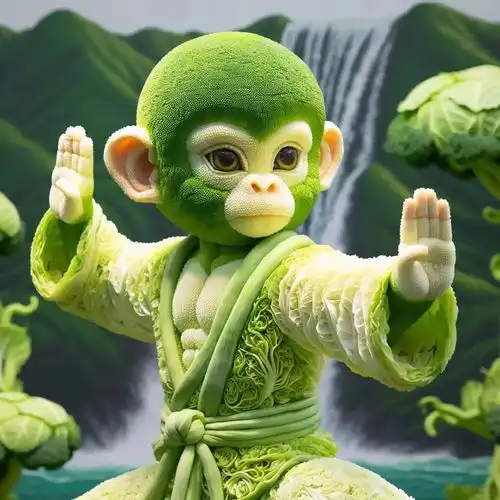 绿色十二生肖3d插画风格猴素材十二生肖素材