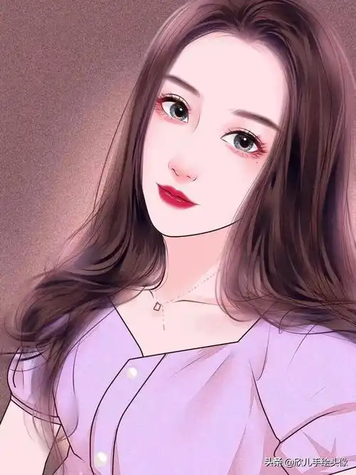 青春靓丽又清新脱俗的女生手绘头像,让人眼前一亮