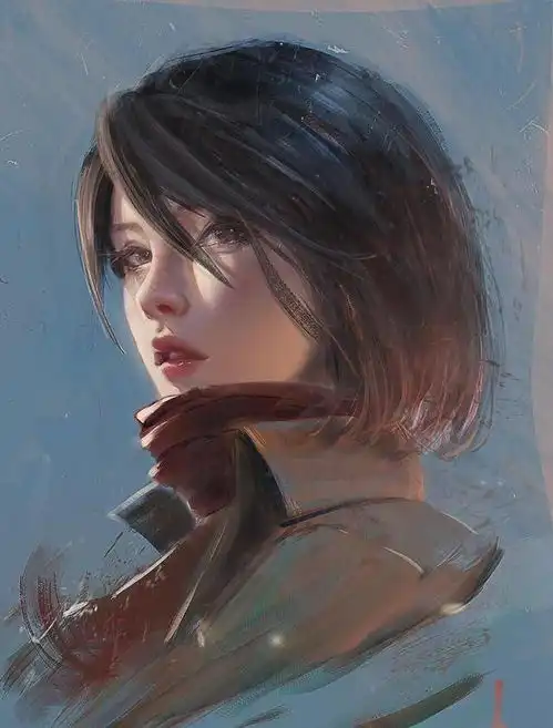 清新美女插画