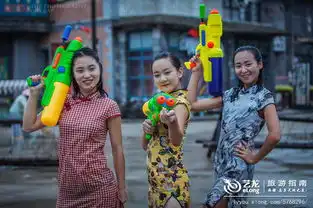 象山影视城,旗袍美女湿身打鬼子