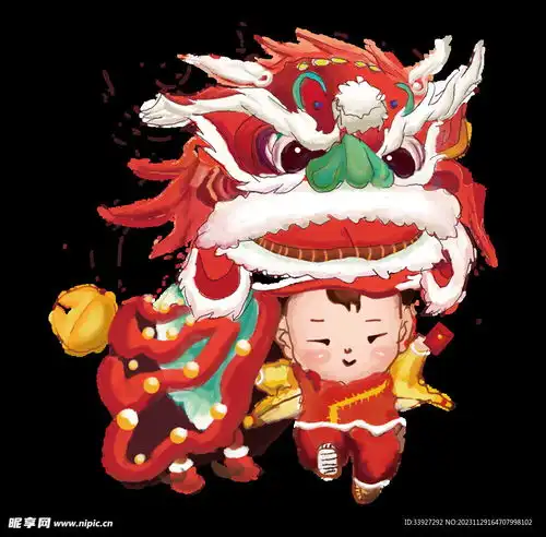 舞狮插画设计图其他素材