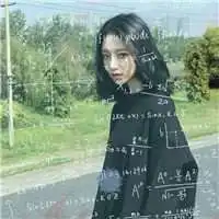 微信女生头像背影带数学公式蓝色的