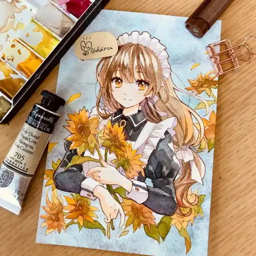 新手向可爱的一组漫画少女上色喜欢临摹