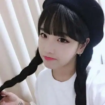 可爱真人扎两个辫子的女生头像