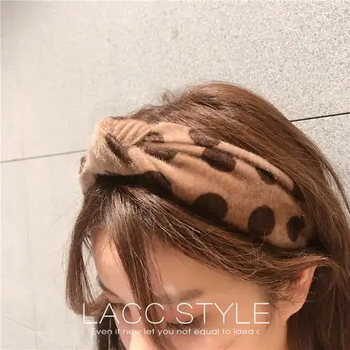发卡2019新款秋冬季韩国豹纹发箍女时尚韩版头箍宽边百搭简约波点