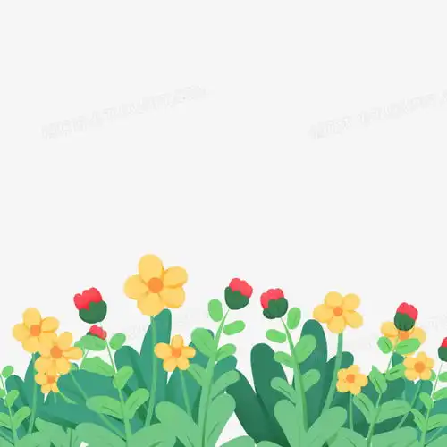 手绘卡通小清新花丛花朵植物装饰免抠png图片素材下载花朵png熊猫办公