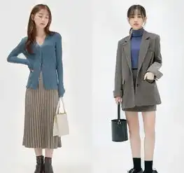17岁到37岁女生的气质衣服穿搭,西装配半身裙,清爽又减龄