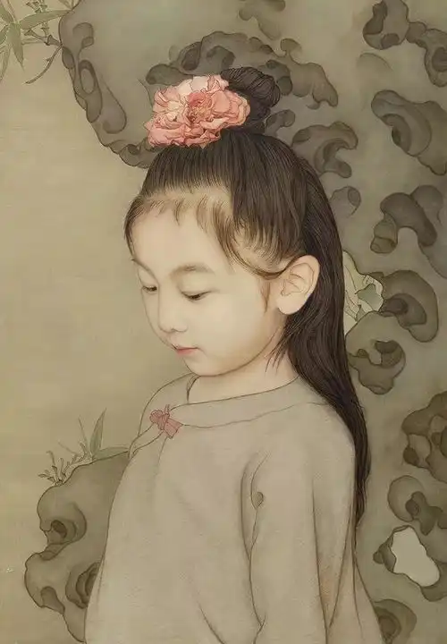 他把女儿画成中式小仙女,优雅可爱美得人心儿颤