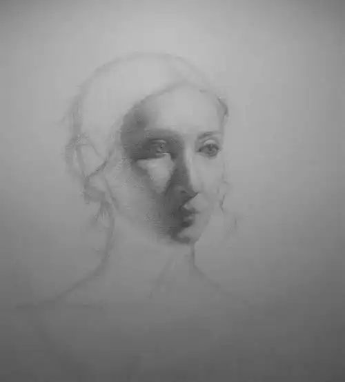 她的素描有种朦胧精致之美