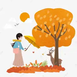 卡通插画风漂亮女孩和小鹿素材图片免费下载千库网