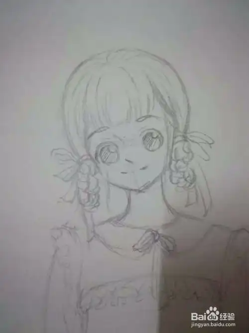 青春动漫美少女铅笔手绘插画线稿教程