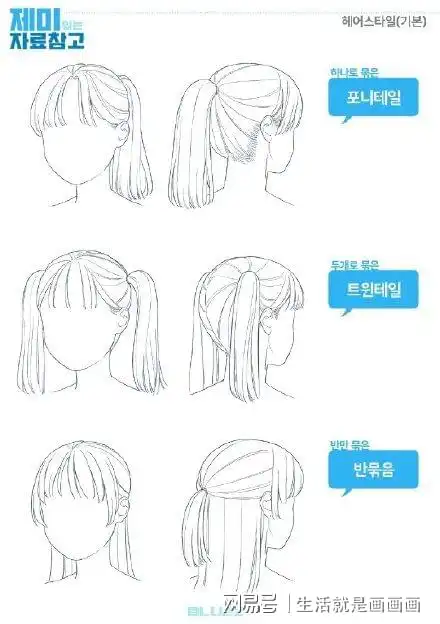 多种女生的发型参考画老婆用得上