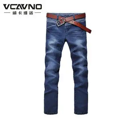 vcavno威卡维诺男士时尚休闲简洁大方拼色修身牛仔裤bh5900