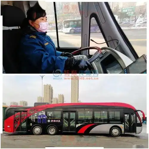 抚顺加长版新能源海豚公交车10日上午首秀试跑