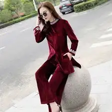 2019韩版早秋新款简约时尚宽松显瘦套装阔腿裤两件套女