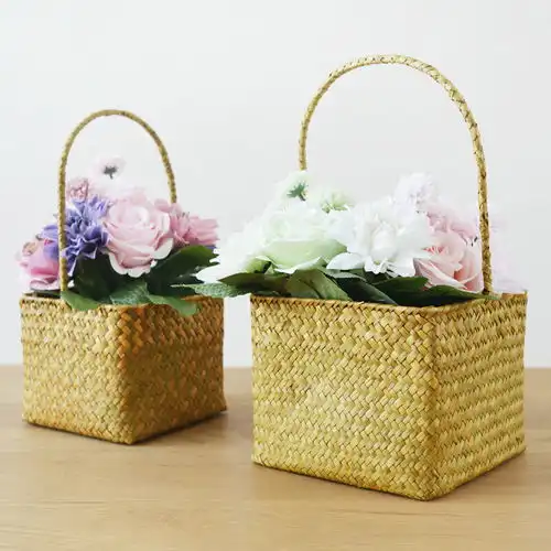自然而然非藤编柳编田园花瓶花盆花器方形堆糖,美图壁纸兴趣社区